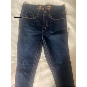 Seven7 Women's Deep Indigo Skinny Jeans control tummy top